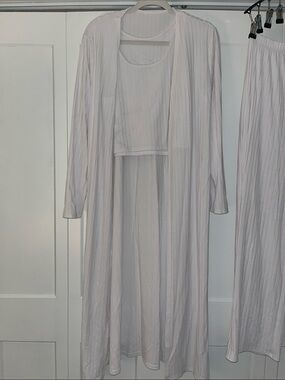 White Long Robe and Matching Tank Set